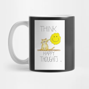 Think Happy Thoughts Cat Mug